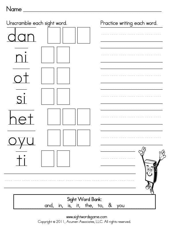 121 the sight words worksheets printable 118 118 jpg