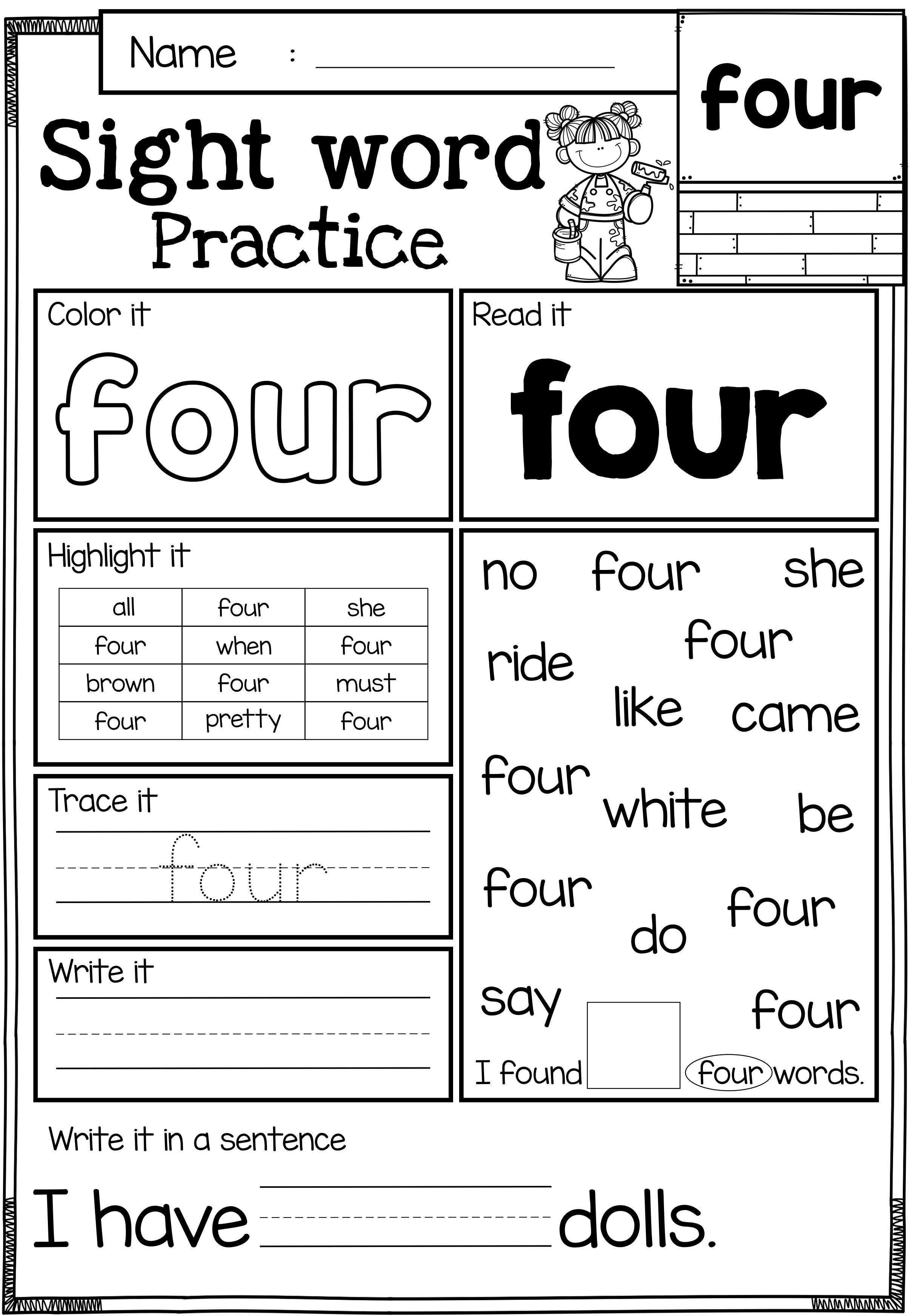 121 the sight words worksheets printable 18 18 jpg