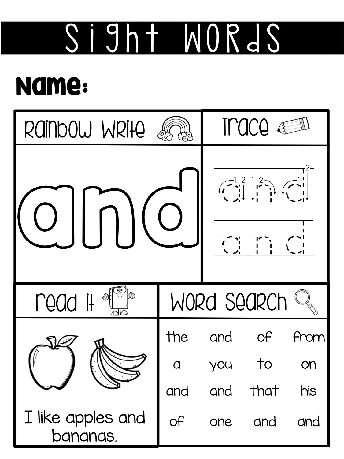 121 the sight words worksheets printable 72 72 jpg