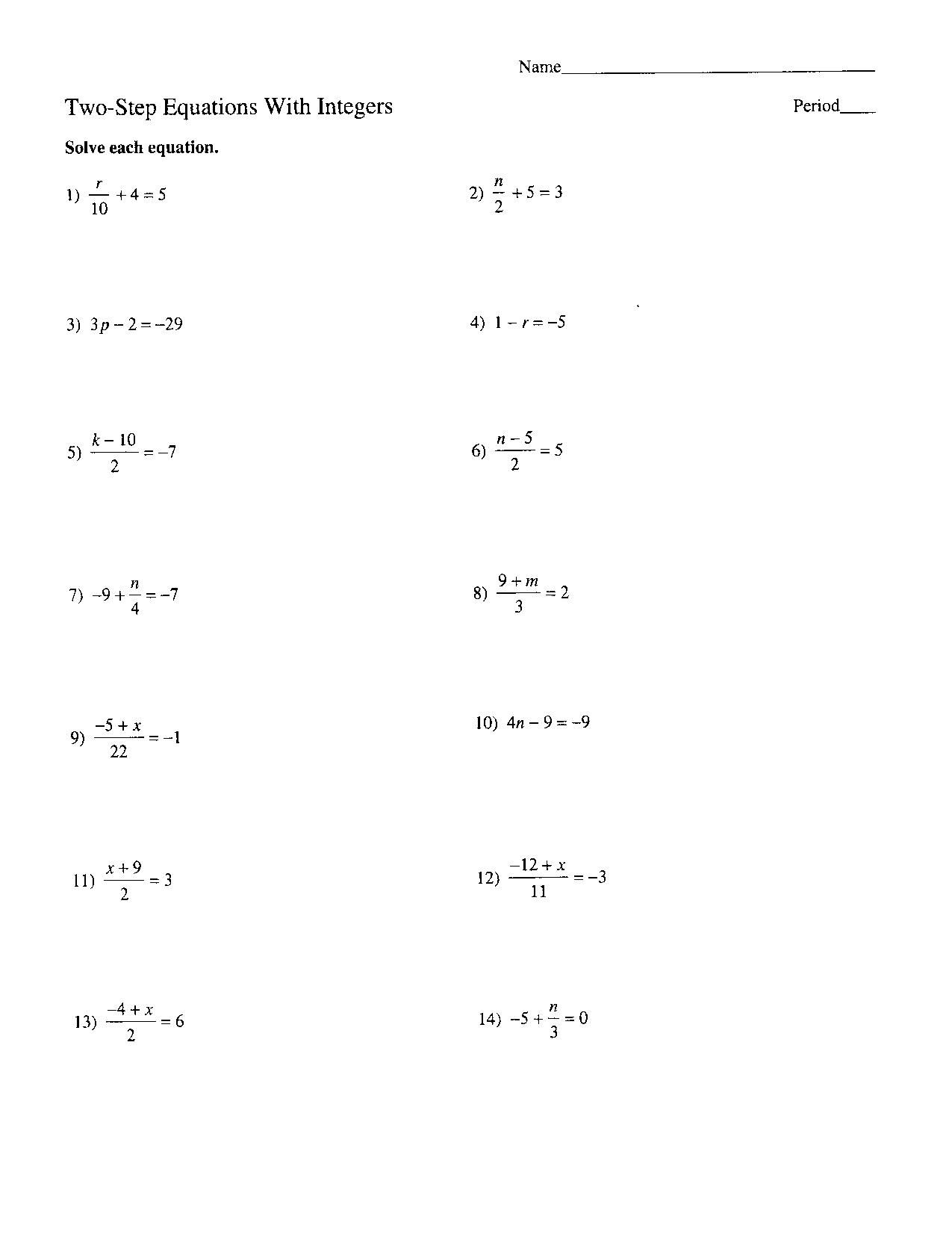 115 two step equation worksheets comprehensive and printable 104 jpg