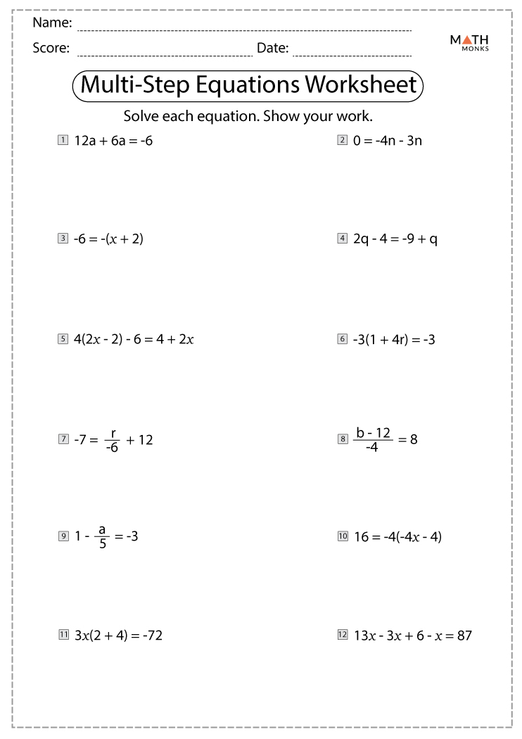 115 two step equation worksheets comprehensive and printable 105 jpg