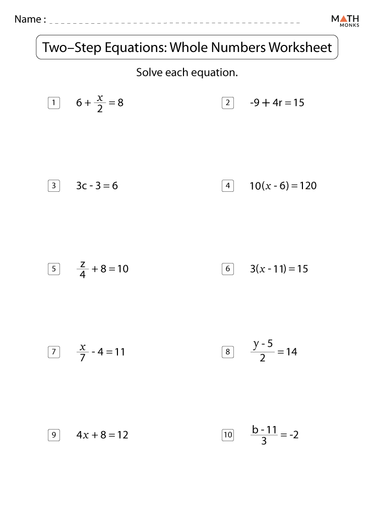 115 two step equation worksheets comprehensive and printable 27 jpg