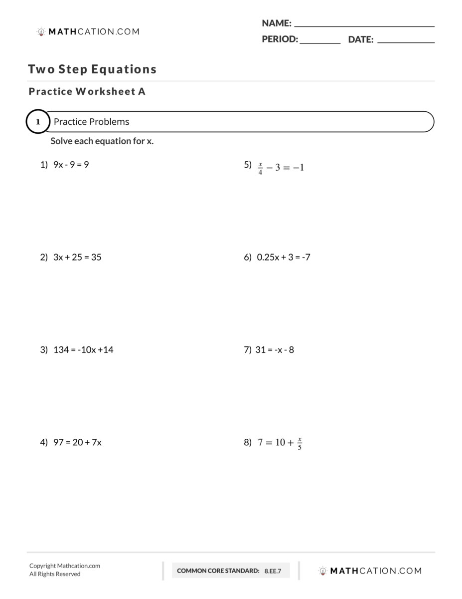 115 two step equation worksheets comprehensive and printable 29 jpg