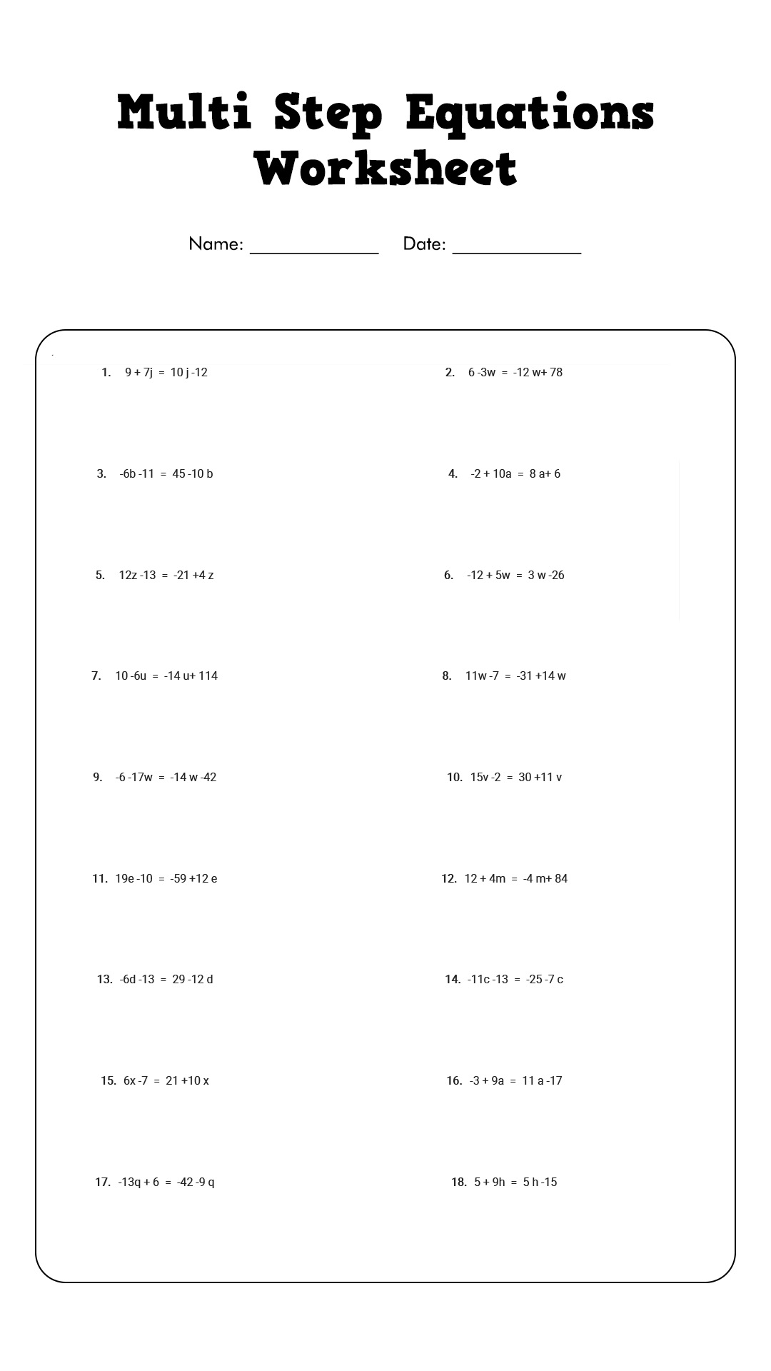 115 two step equation worksheets comprehensive and printable 33 jpg