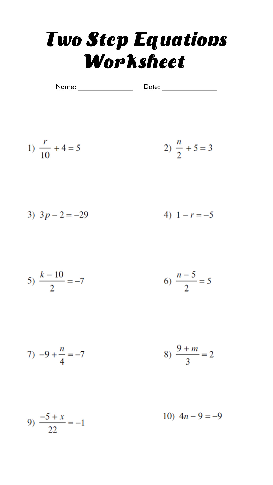 115 two step equation worksheets comprehensive and printable 85 jpg