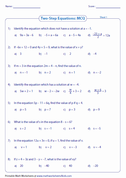 115 two step equation worksheets comprehensive and printable 95 jpg