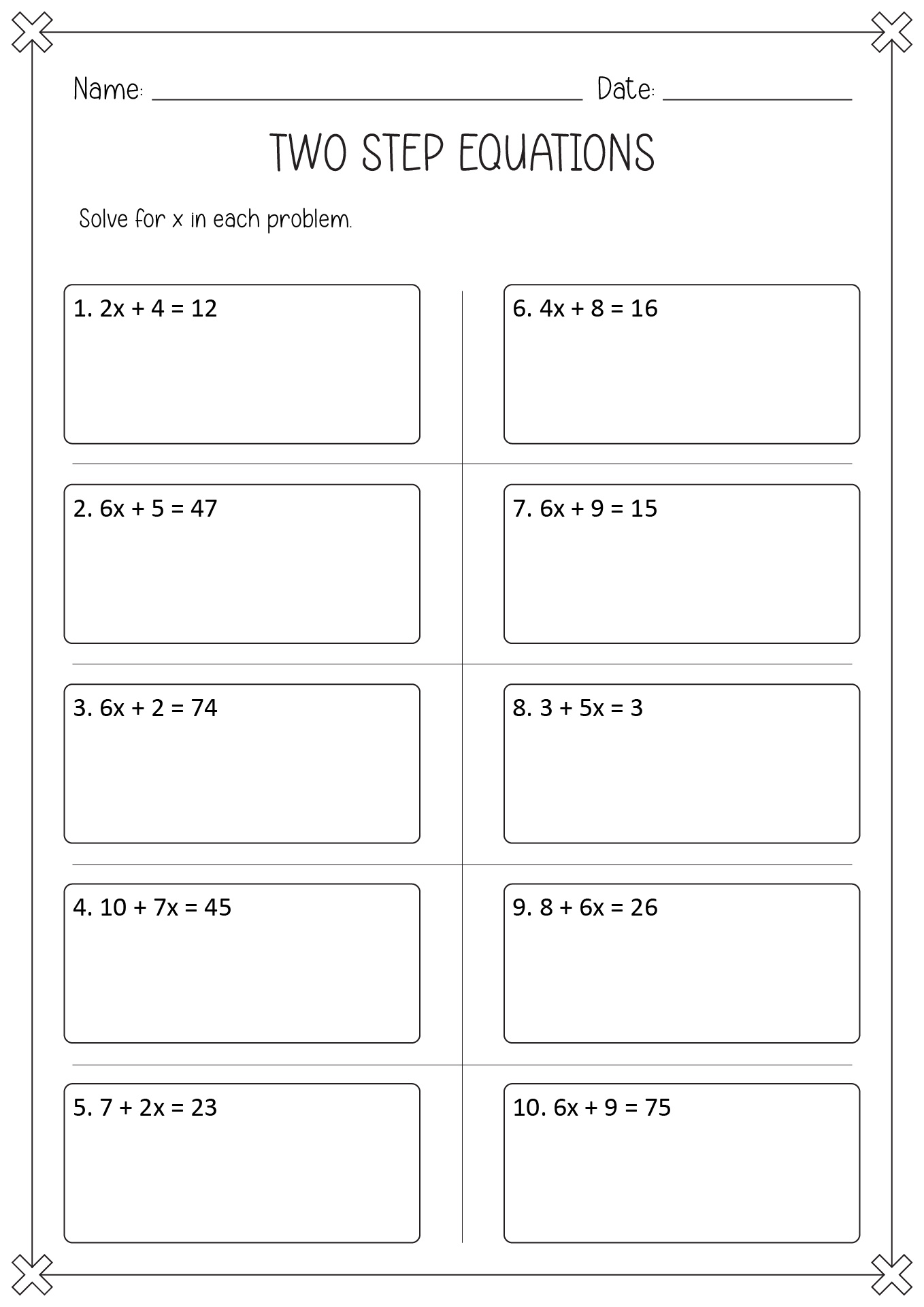 115 two step equation worksheets comprehensive and printable 97 jpg