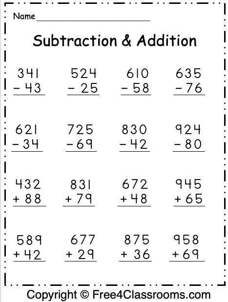 130 add or subtract worksheets printable 121 jpg