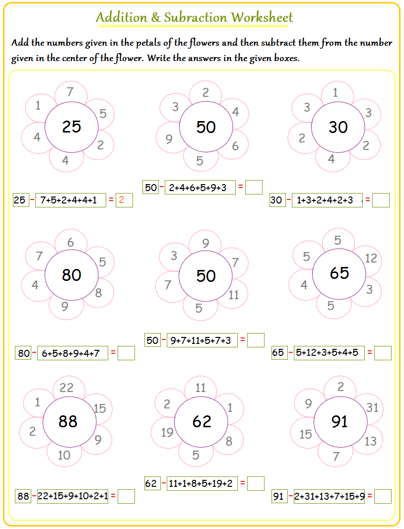 130 add or subtract worksheets printable 123 jpg