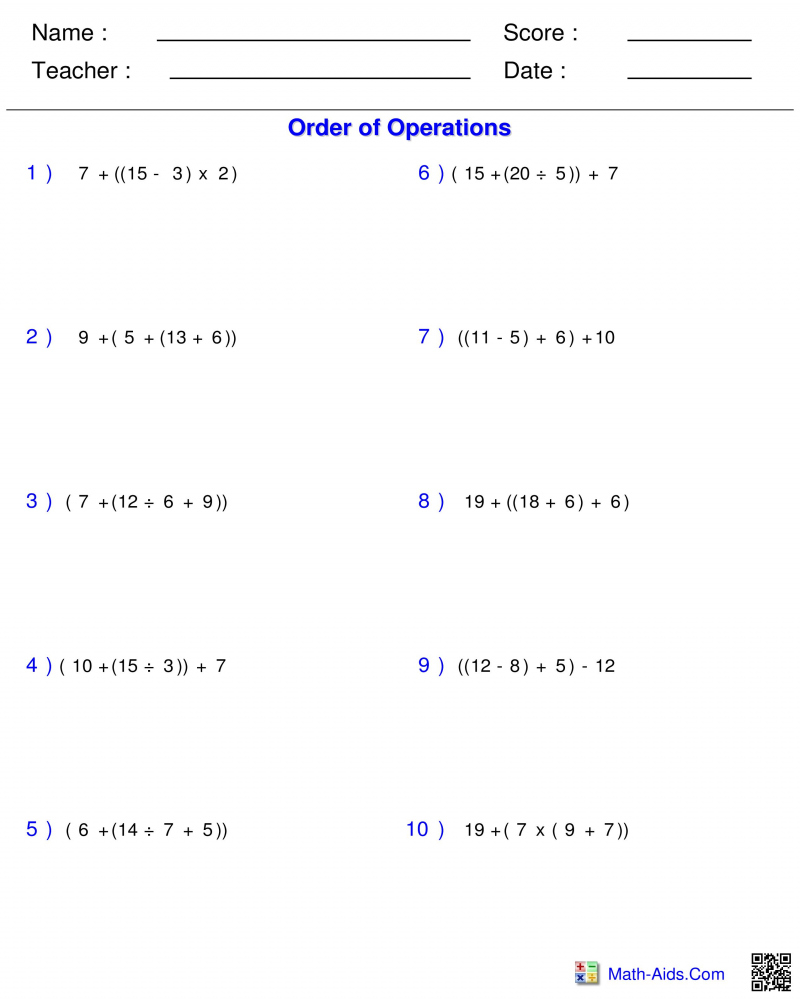 132 order of operations worksheets printable 10 jpg