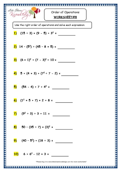 132 order of operations worksheets printable 123 jpg