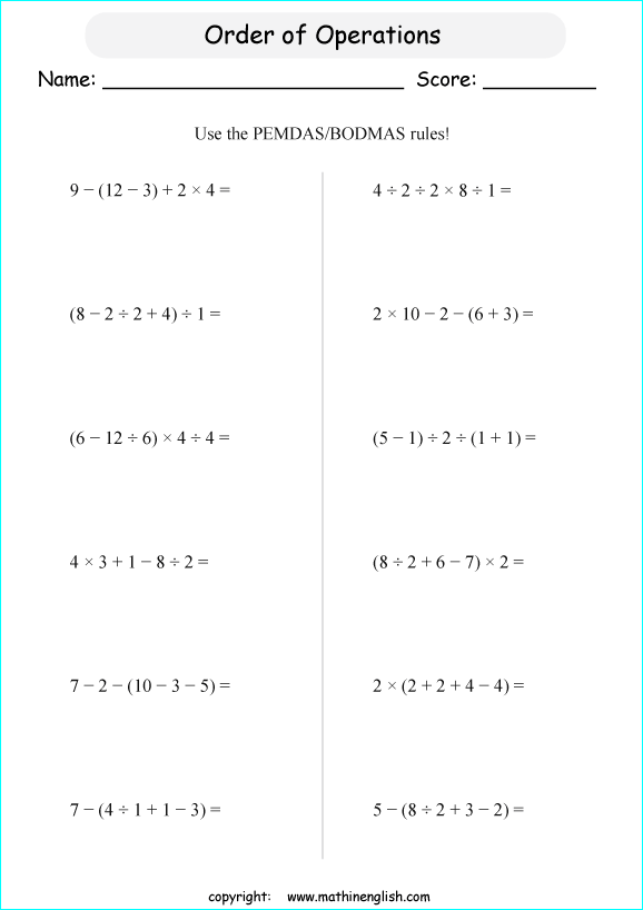 132 order of operations worksheets printable 127 jpg