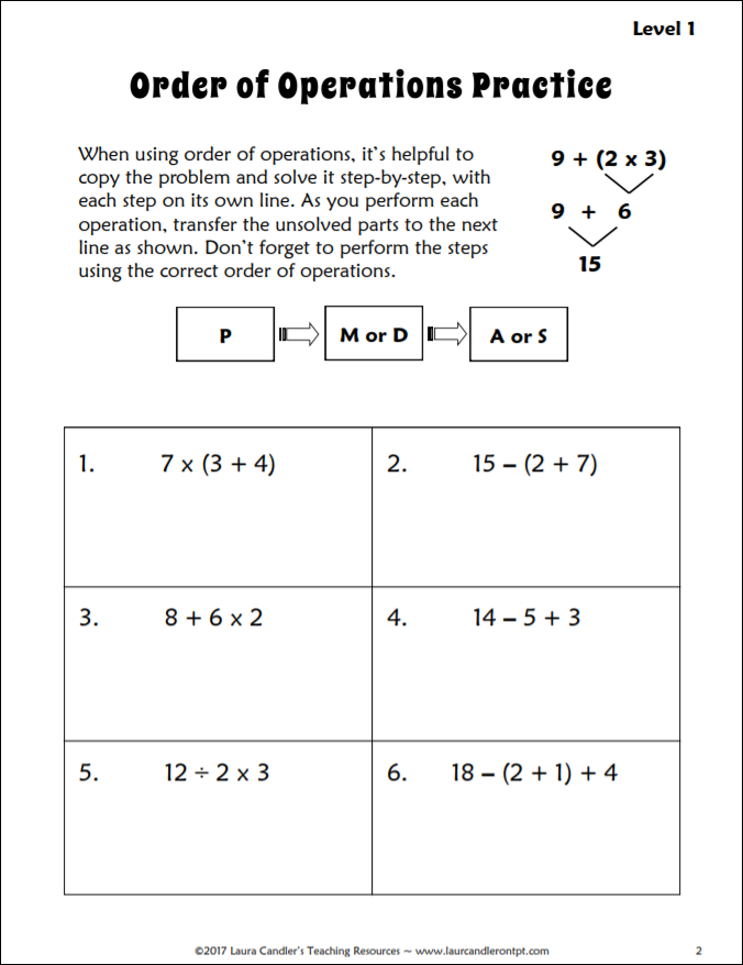 132 order of operations worksheets printable 6 jpg