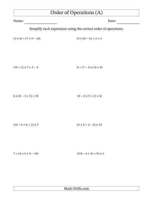 132 order of operations worksheets printable 7 jpg