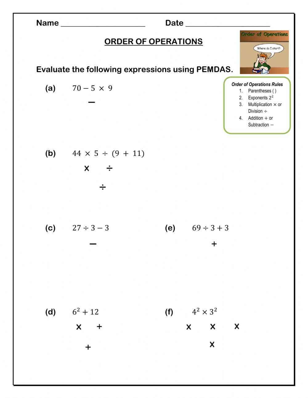 132 order of operations worksheets printable 9 jpg