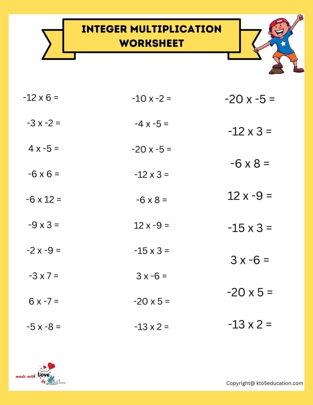 94 grade 6 integers worksheets printable 45 jpg