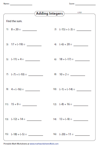 94 grade 6 integers worksheets printable 48 jpg