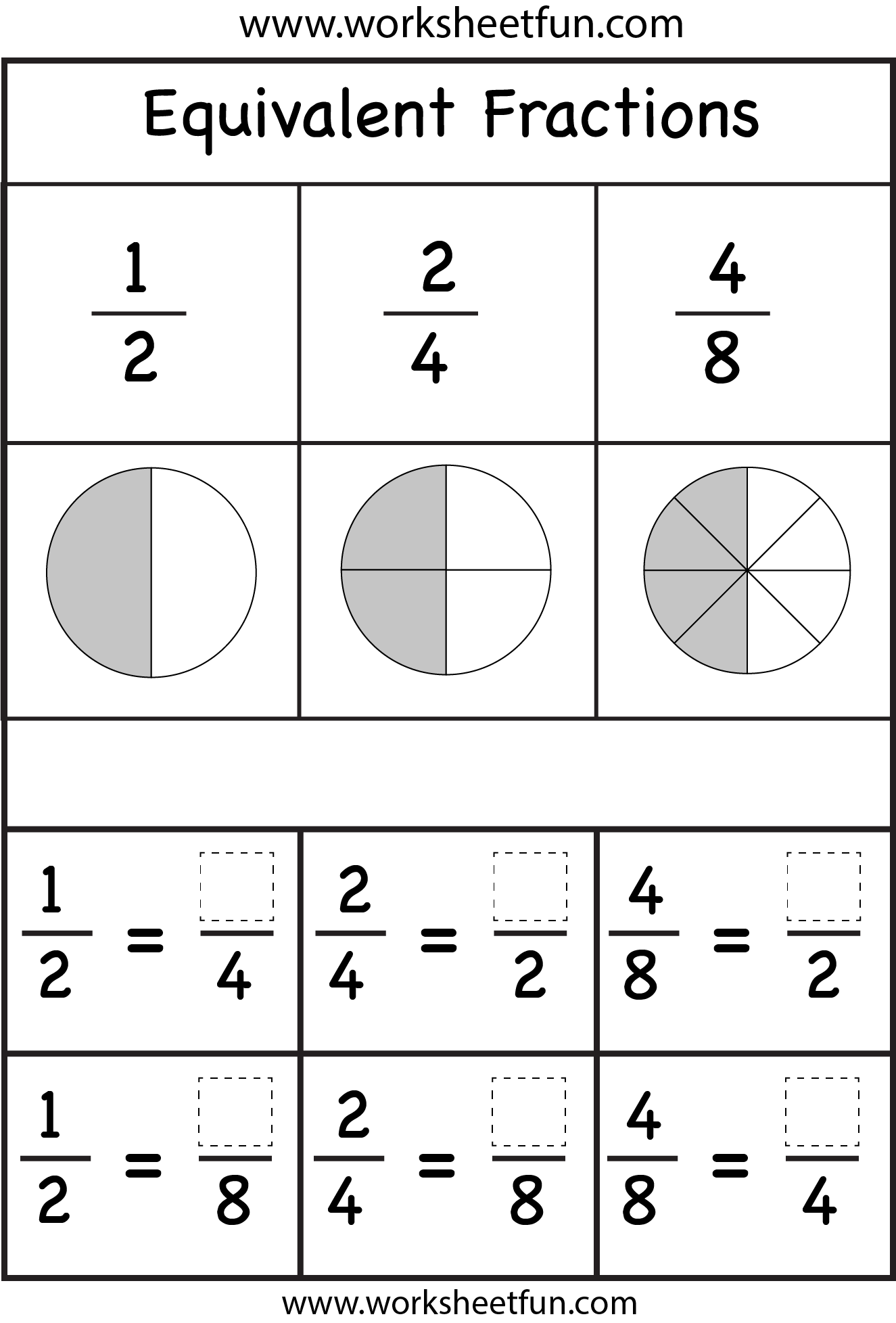 98 equivalent fraction worksheets printable 11 jpg