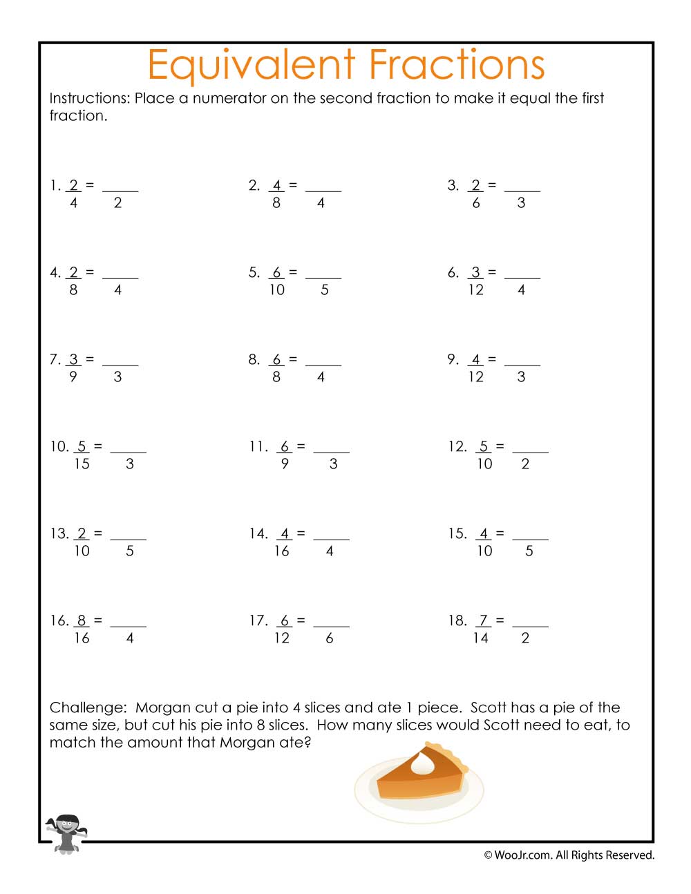 98 equivalent fraction worksheets printable 18 jpg