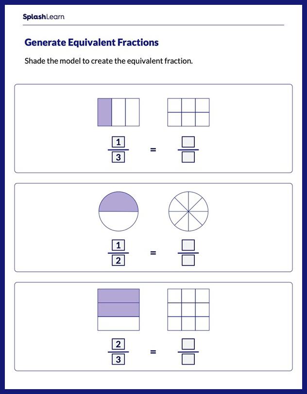 98 equivalent fraction worksheets printable 87 jpg