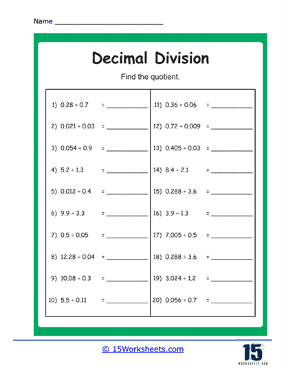 114 dividing decimals worksheets printable 34 jpg