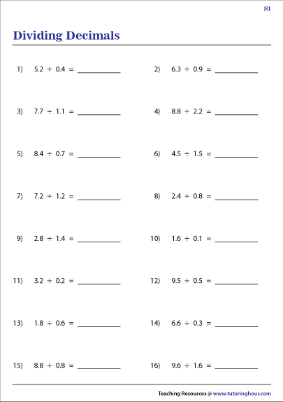 114 dividing decimals worksheets printable 91 jpg